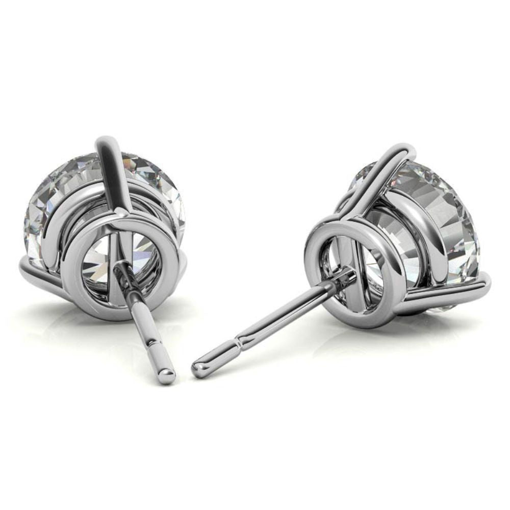 Daily Wear round Moissanite Stud Push Back Earrings