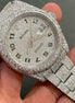 Fully Iced Out Date Just Wrist Watch For Men's