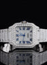 Blue Roman Number Iced Out Moissanite Watch