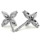 Elegant Marquise Diamond Flower Earrings For Women