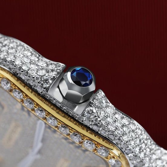 Dual Tone Moissanite Luxury Watch For Men's