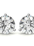 Three Prong Moissanite Round Cut Minimal Earrings For Her