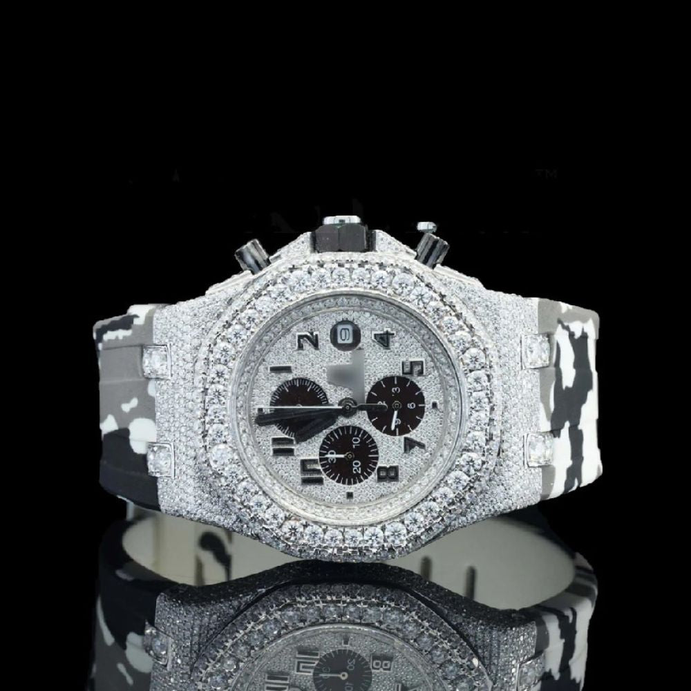 Rubber Band VVS1 Moissanite Luxury Wrist Watch