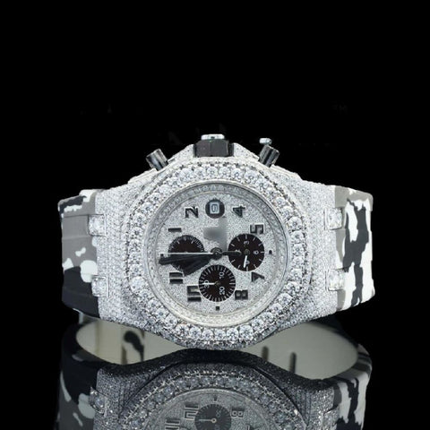 Rubber Band VVS1 Moissanite Luxury Wrist Watch
