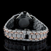 Dual Tone Chrono Dial Moissanite Watch
