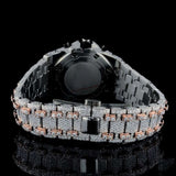 Dual Tone Chrono Dial Moissanite Diamond Watch