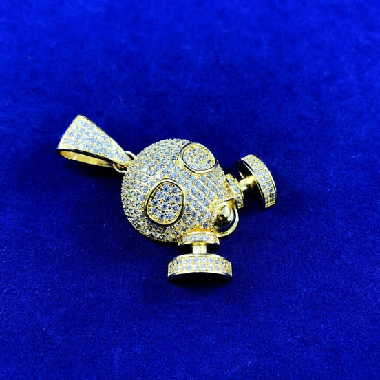 Men's Iced Out Moissanite Hip Hop Skull Gas Mask Pendant