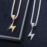 Moissanite Baguette Cut Lightning Bolt Pendant