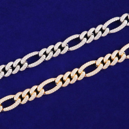 Moissanite Iced Out Figaro Chain For Him