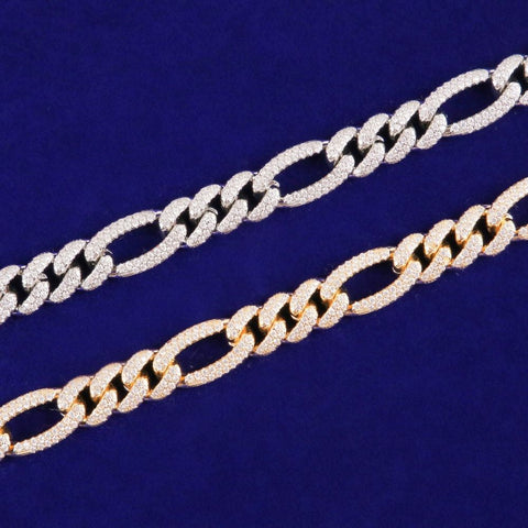Moissanite Iced Out Figaro Chain For Him
