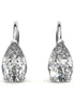 Solitaire Pear Cut Moissanite Lever Back Hoops