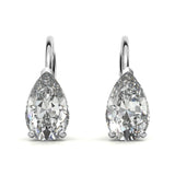 Solitaire Pear Cut Moissanite Lever Back Hoops