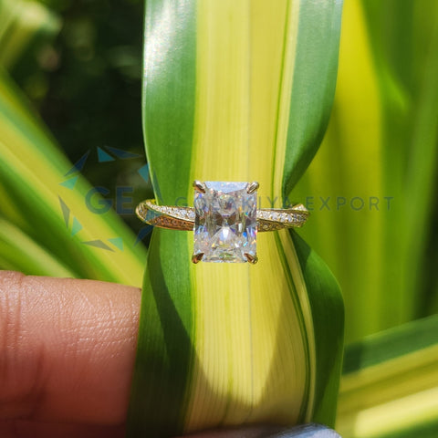 2.5CT Radiant Cut Twisted Band Anniversary Ring