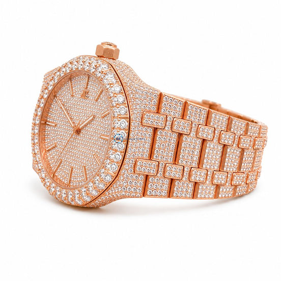 Round Cut Moissanite Hip Hop Men's Watch