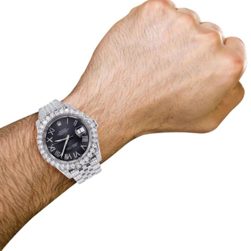 Stainless Steel Luxury Moissanite Handmade Watch