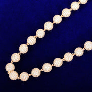 Moissanite Diamond Ball Link Chain For Men's