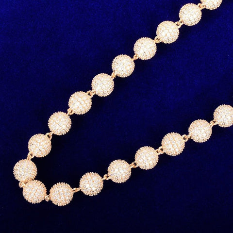 Moissanite Diamond Ball Link Chain For Men's