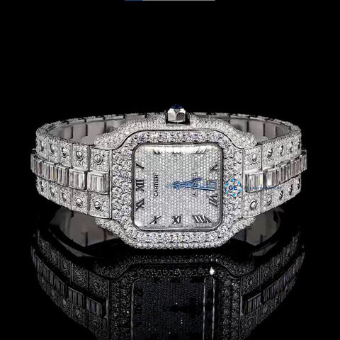 Automatic Fully Iced Out Moissanite Diamond Customize Watch