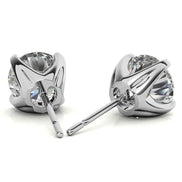 Classic 4 Prong Round Moissanite Stud Earrings