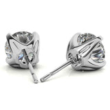Classic 4 Prong Round Moissanite Stud Earrings