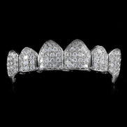 Lab Created Moissanite 925 Sterling Silver Grillz