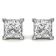 Solitaire Princess Cut Moissanite Stud Earrings For Her