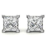 Solitaire Princess Cut Moissanite Stud Earrings For Her