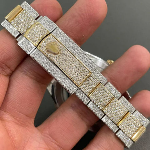 Roman Dial Dayjust Iced Out Men' Watch