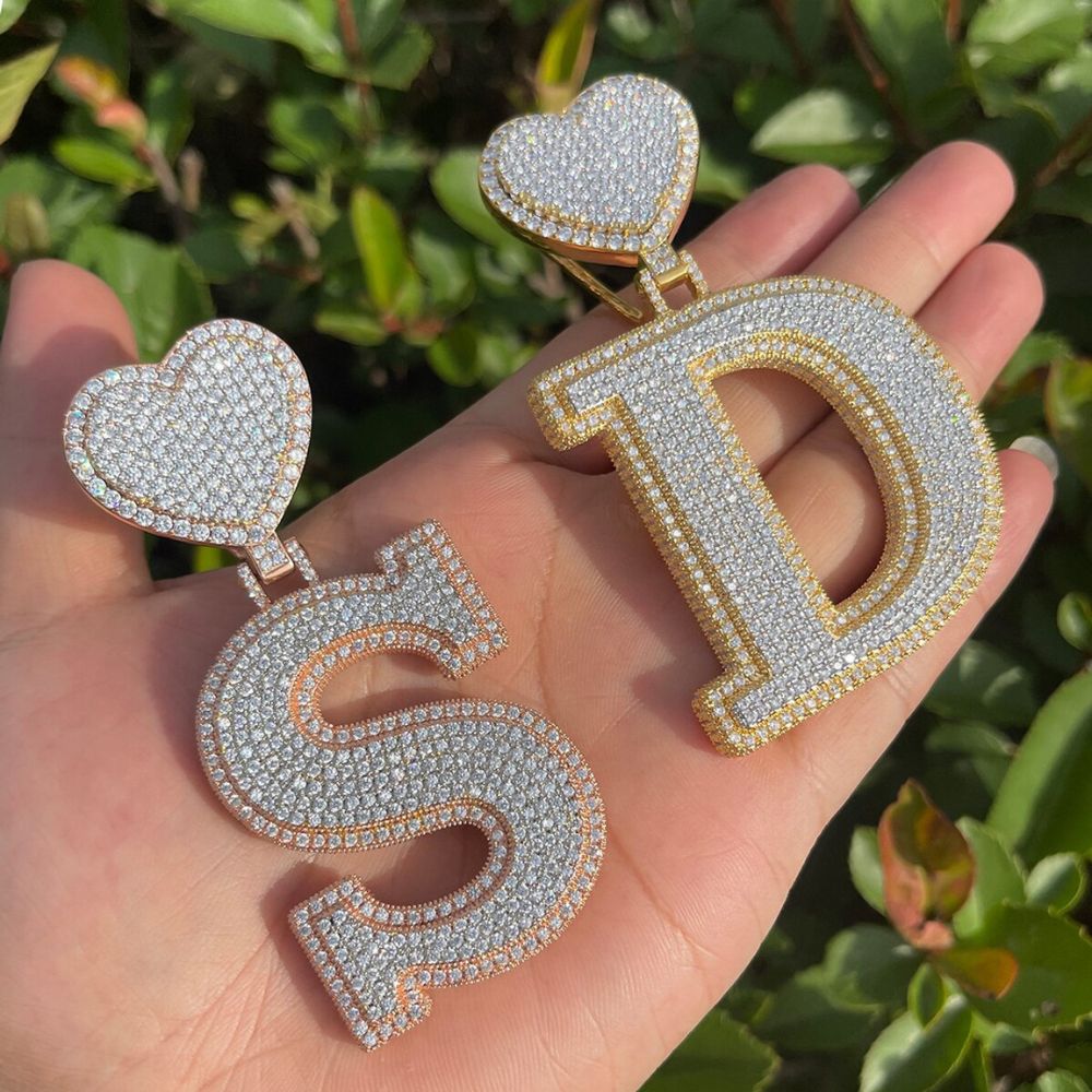 Moissanite Handmade Customize Letter Pendant