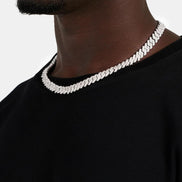 Round Cut D Color Moissanite Diamond Cuban Chain For Men's