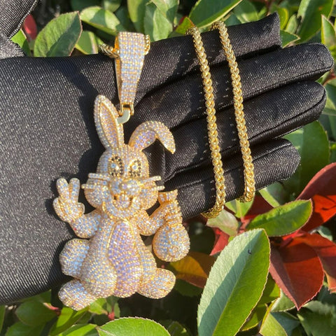 Moissanite Diamond Iced Out Hip Hop Rabbit Pendant