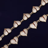 Iced Out Moissanite Diamond Broken Heart Cuban Chain