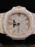 Baguette Cut Moissanite Dial Rose Tone Date Just Watch