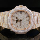 Baguette Cut Moissanite Dial Rose Tone Date Just Watch