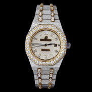 Baguette Stick Moissanite Diamond Dual Tone Watch
