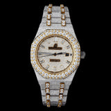 Baguette Stick Moissanite Diamond Dual Tone Watch