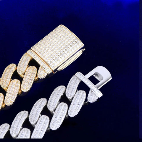 Bling Iced Out Moissanite Luxury Cuban Chain For Men's