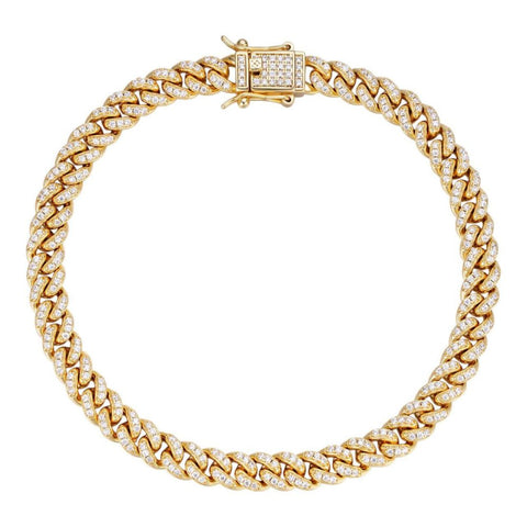 Daily Wear Moissanite Diamond Yellow Tone Men's Bracelet