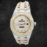 Luxury Dual Tone Moissanite Diamond Wrist Watch