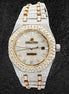 Luxury Dual Tone Moissanite Diamond Wrist Watch