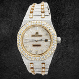 Luxury Dual Tone Moissanite Diamond Wrist Watch