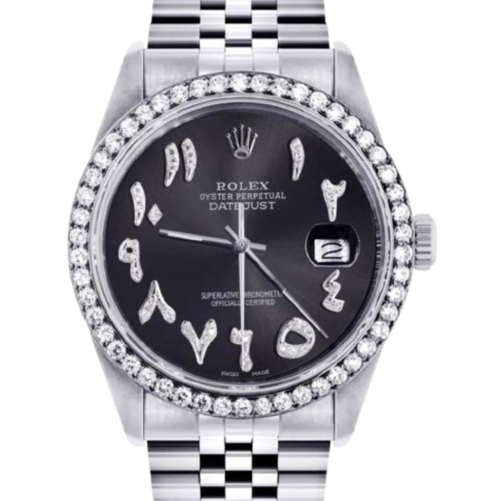 Black Arabic Dial Automatic Moissanite Watch