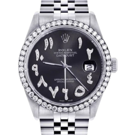 Black Arabic Dial Automatic Moissanite Watch