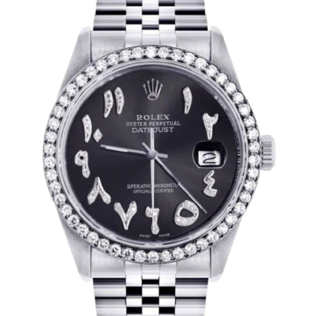 Black Arabic Dial Automatic Moissanite Watch