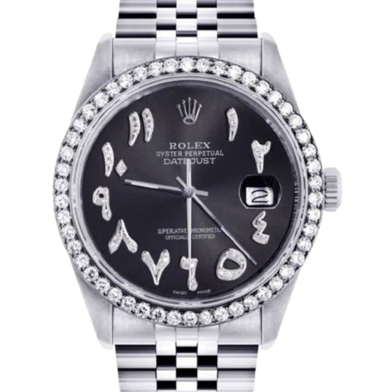 Black Arabic Dial Automatic Moissanite Watch