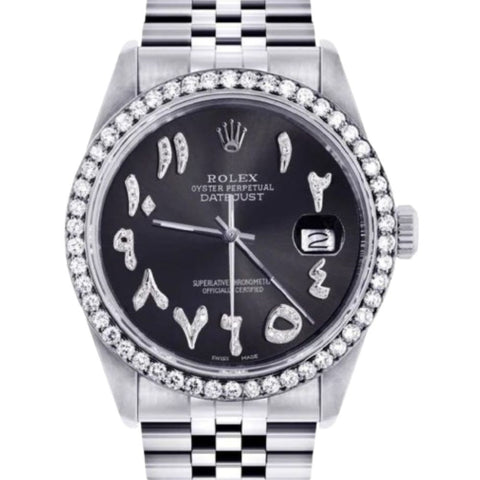 Black Arabic Dial Automatic Moissanite Watch