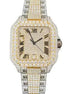 Dual Tone Roman Dial Moissanite Watch For Men's