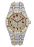 Moissanite Rain Bow Numeric Dual Tone Iced Out Watch