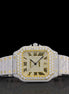 Moissanite Round Cut Dual Tone Hip Hop Watch