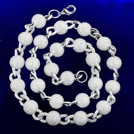 Moissanite Diamond Ball Link Chain Gift For Him